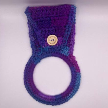 PURPLE DEMASK TOWEL HANGER