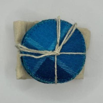 REUSABLE COTTON ROUNDS-BLUE PLAID