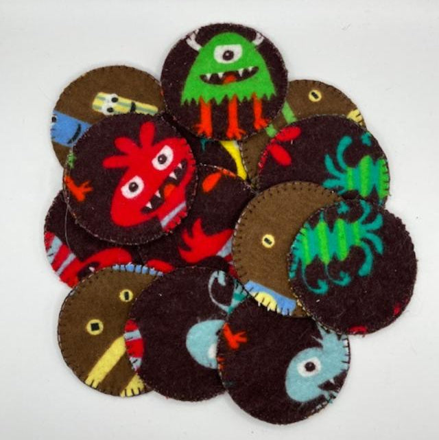 REUSABLE COTTON ROUNDS-ASSORTED BROWN PRINTS