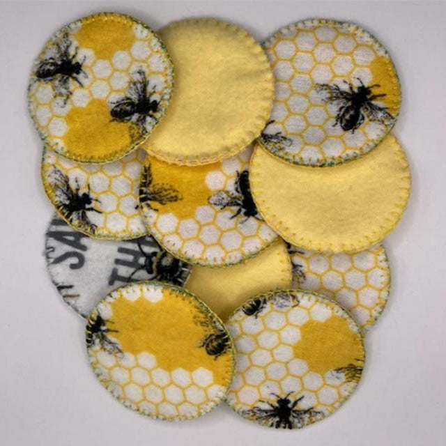 REUSABLE COTTON ROUNDS-YELLOW/ BEES ASSORTMENT