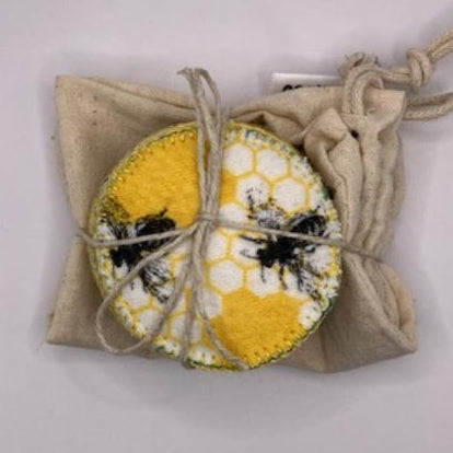 REUSABLE COTTON ROUNDS-YELLOW/ BEES ASSORTMENT