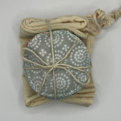 REUSABLE COTTON ROUNDS-ASSORTED GRAY PRINTS